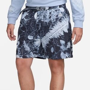 Nike ACG Allover Print Trail Shorts Medium Men Navy Blue White DV9546-015